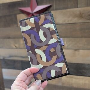 Coach Purple and Black Checkbook Holder/ Wallet